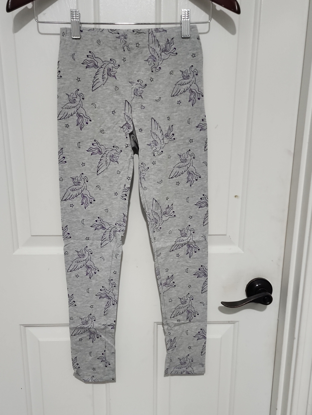 Gray Unicorn Print Girls' Leggings
